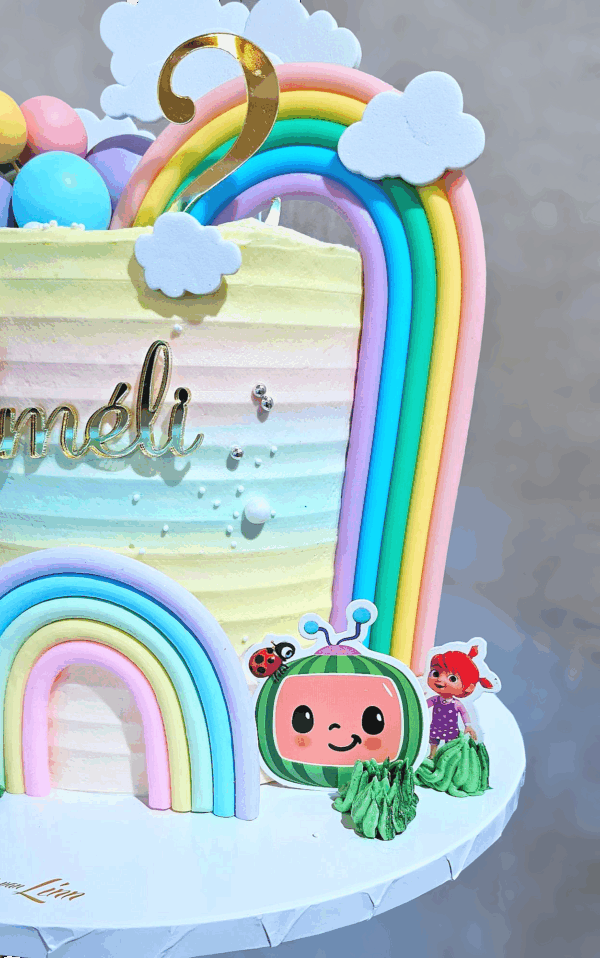 Cocomelon regenboog taart - Afbeelding 3