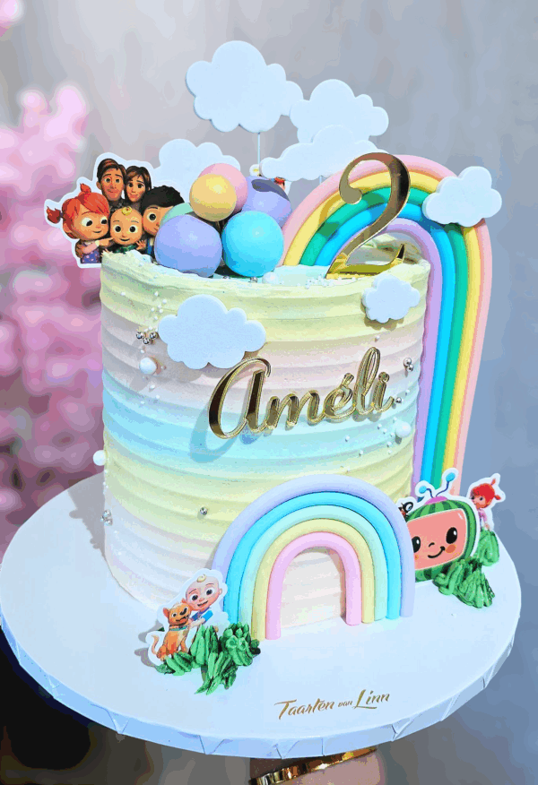 Cocomelon regenboog taart - Afbeelding 2