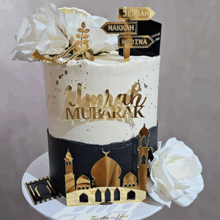 Umrah Taart black&white